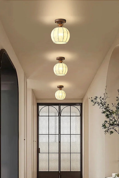 Vintage Walnut Ceiling Light - view 5 | everlamps