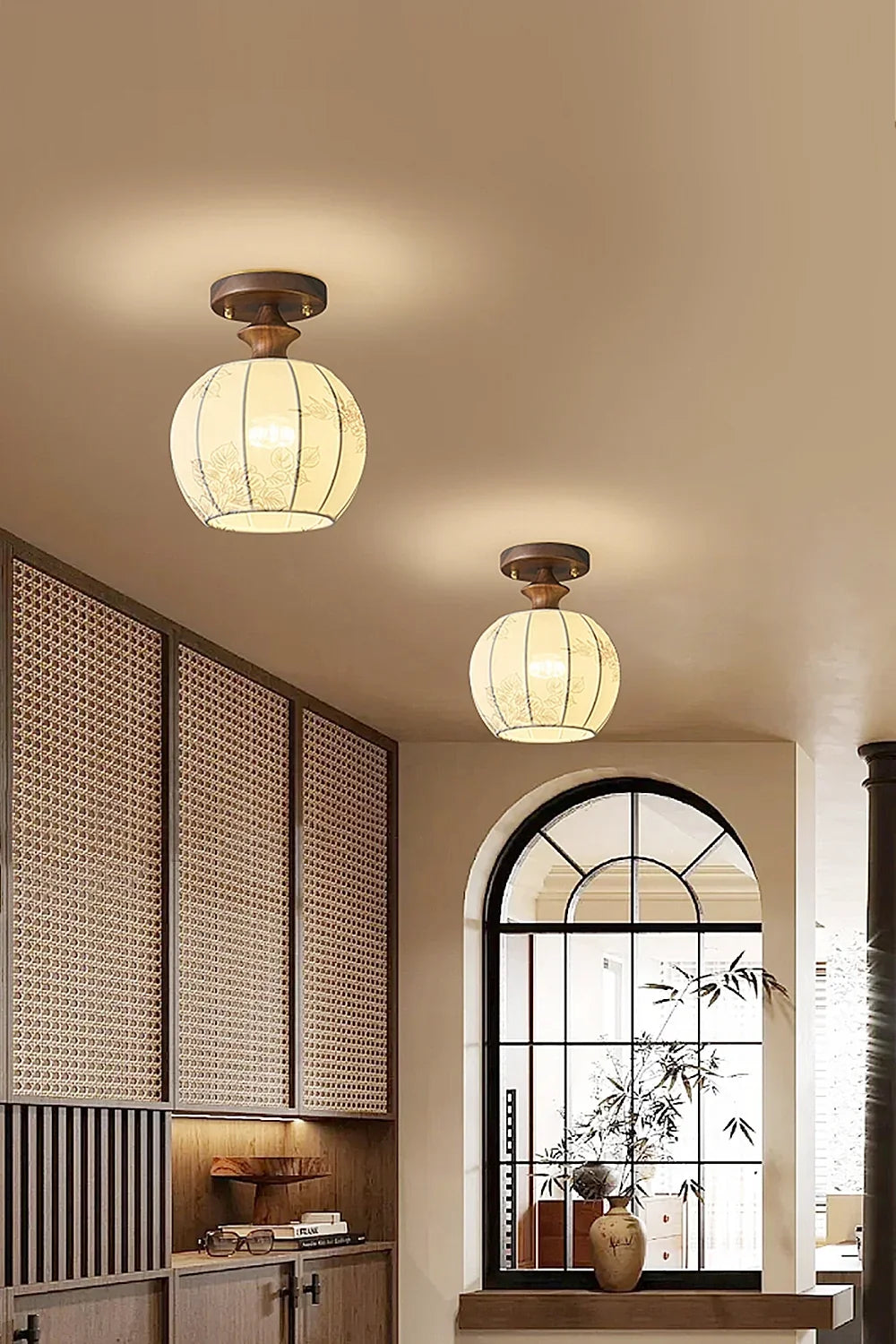 Vintage Walnut Ceiling Light - view 6 | everlamps