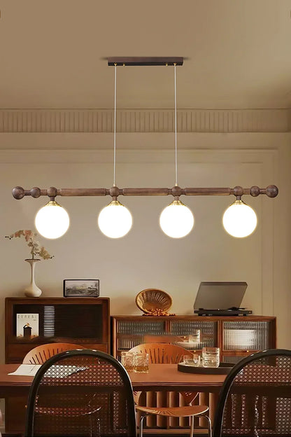 Vintage Walnut Dinging room Chandelier - view 3 | everlamps