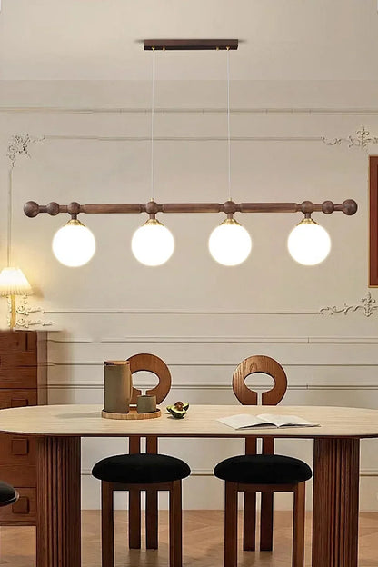 Vintage Walnut Dinging room Chandelier - view 4 | everlamps