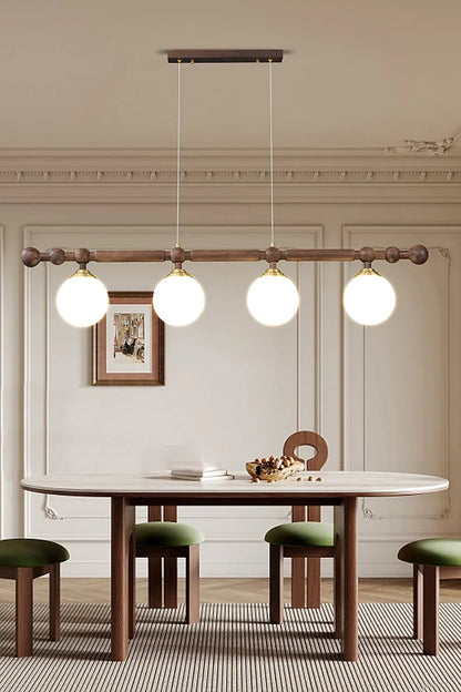 Vintage Walnut Dinging room Chandelier - view 6 | everlamps