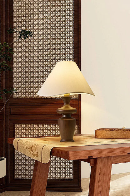 Vintage Walnut Table Lamp - view 4 | everlamps