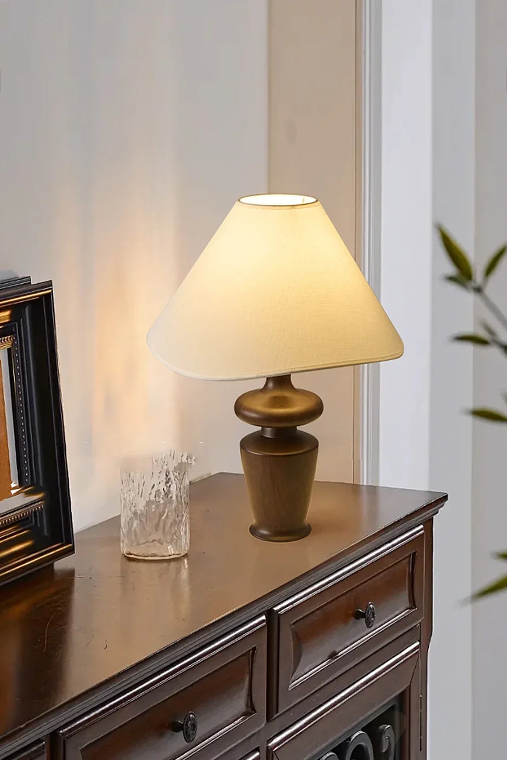 Vintage Walnut Table Lamp - view 5 | everlamps