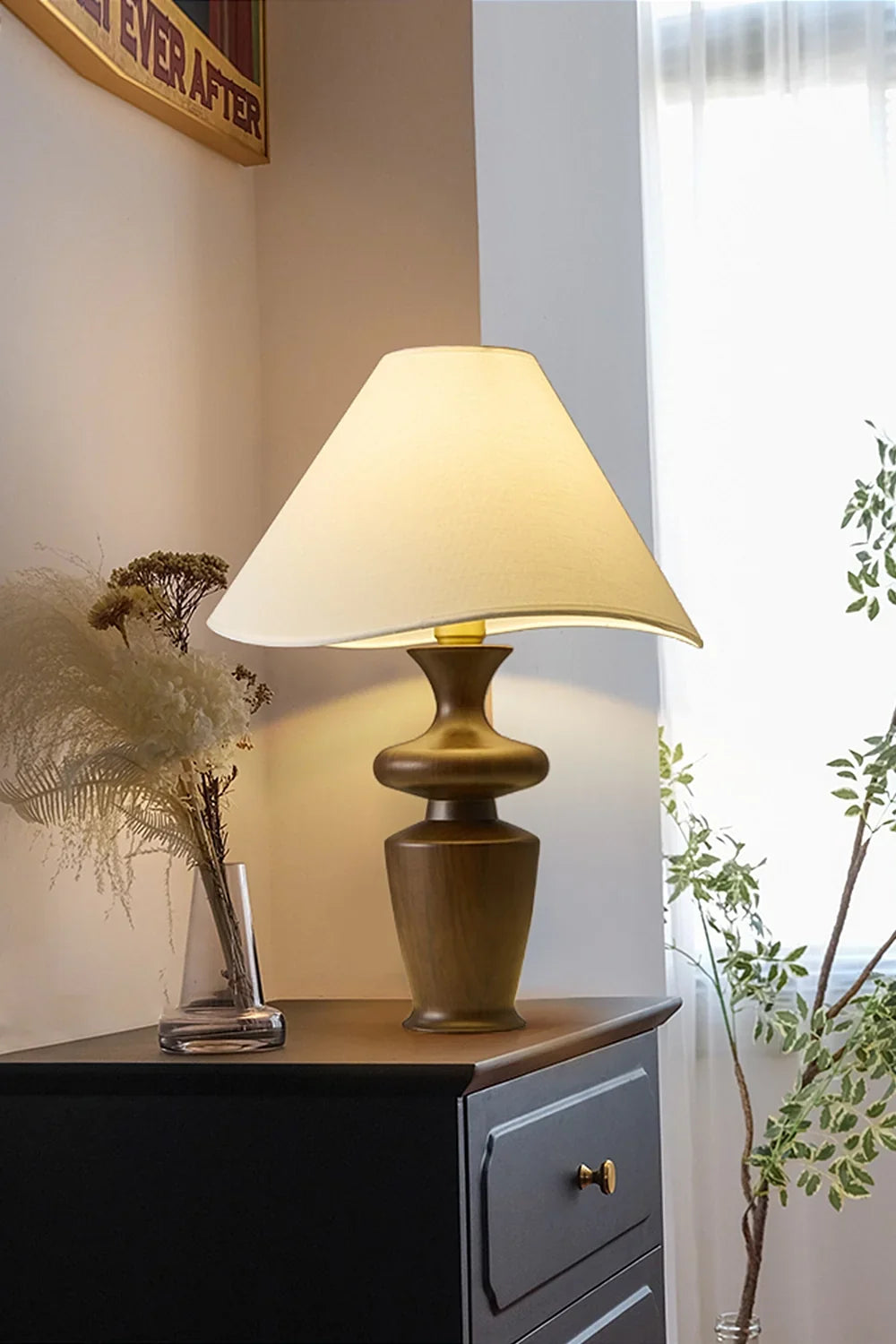 Vintage Walnut Table Lamp - view 3 | everlamps