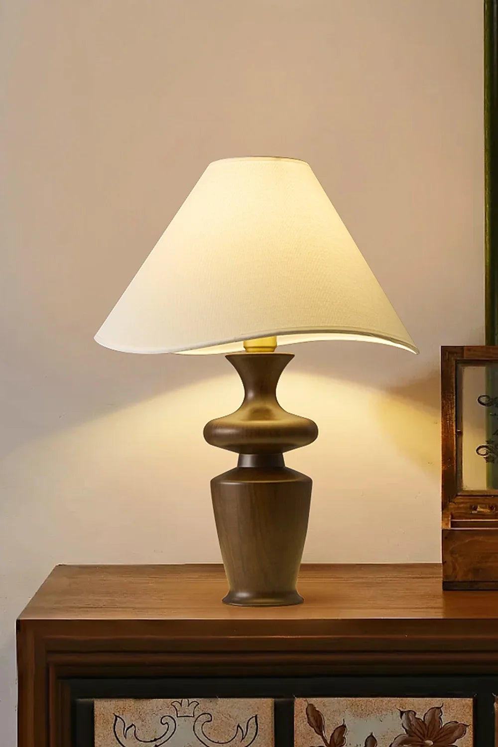Vintage Walnut Table Lamp - view 2 | everlamps