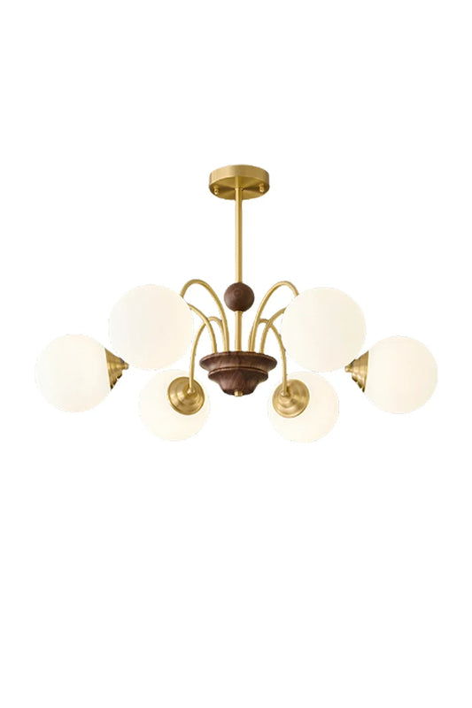 Vintage Walnut Wood Chandelier | everlamps