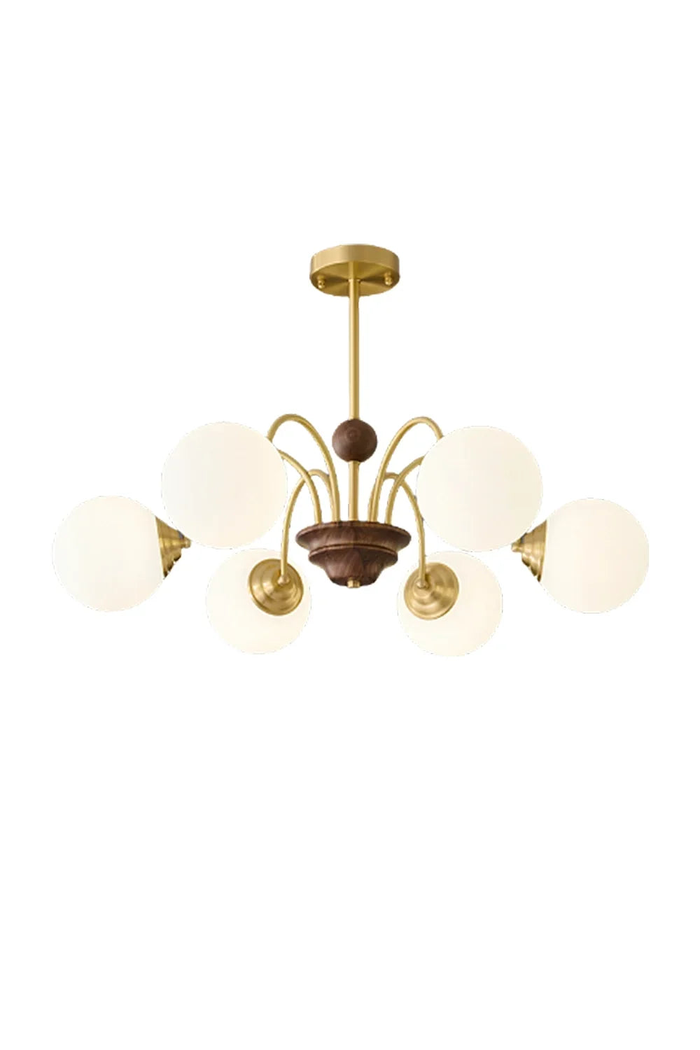 Vintage Walnut Wood Chandelier - view 2 | everlamps