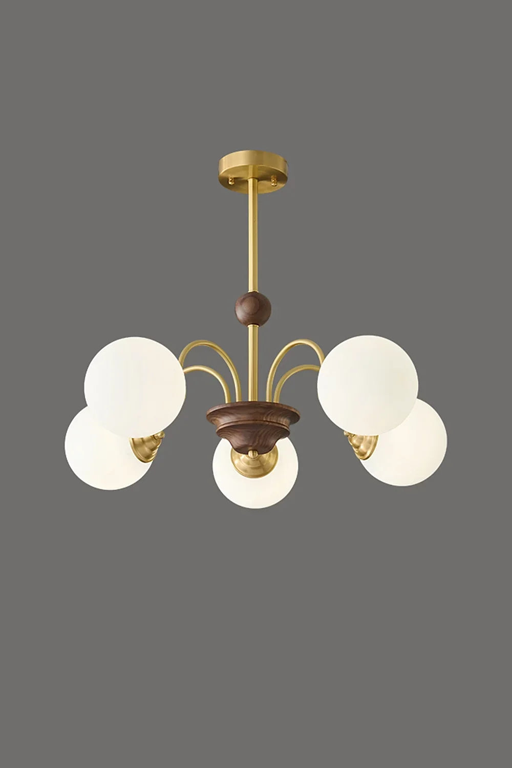 Vintage Walnut Wood Chandelier - view 6 | everlamps