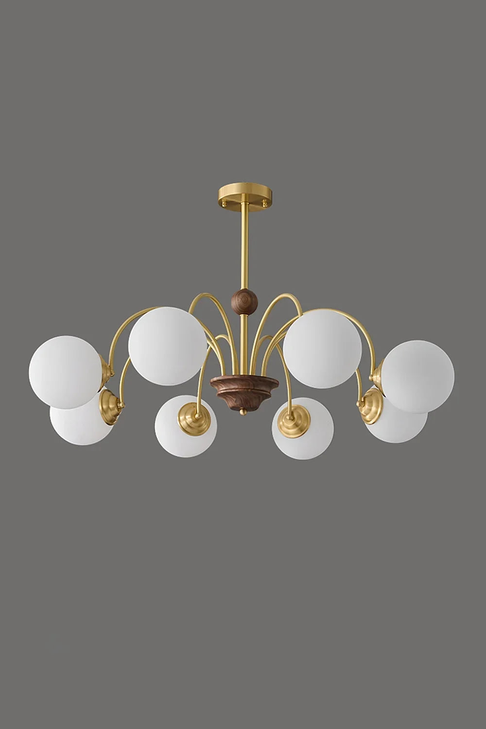 Vintage Walnut Wood Chandelier - view 7 | everlamps