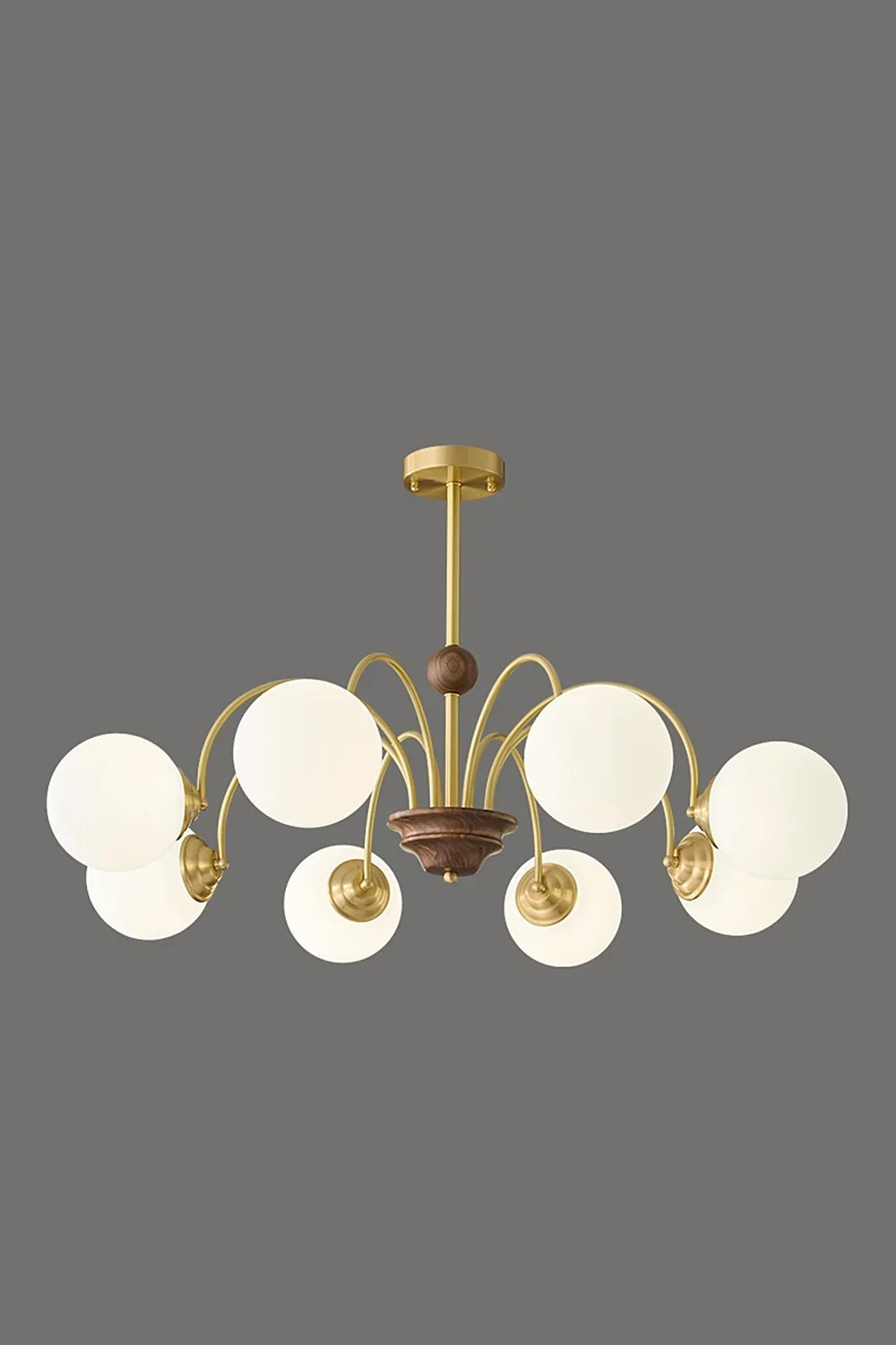 Vintage Walnut Wood Chandelier - view 8 | everlamps
