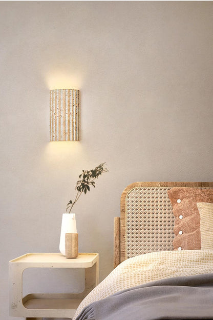 Vintage Yellow Travertine Wall Lamp - view 4 | everlamps