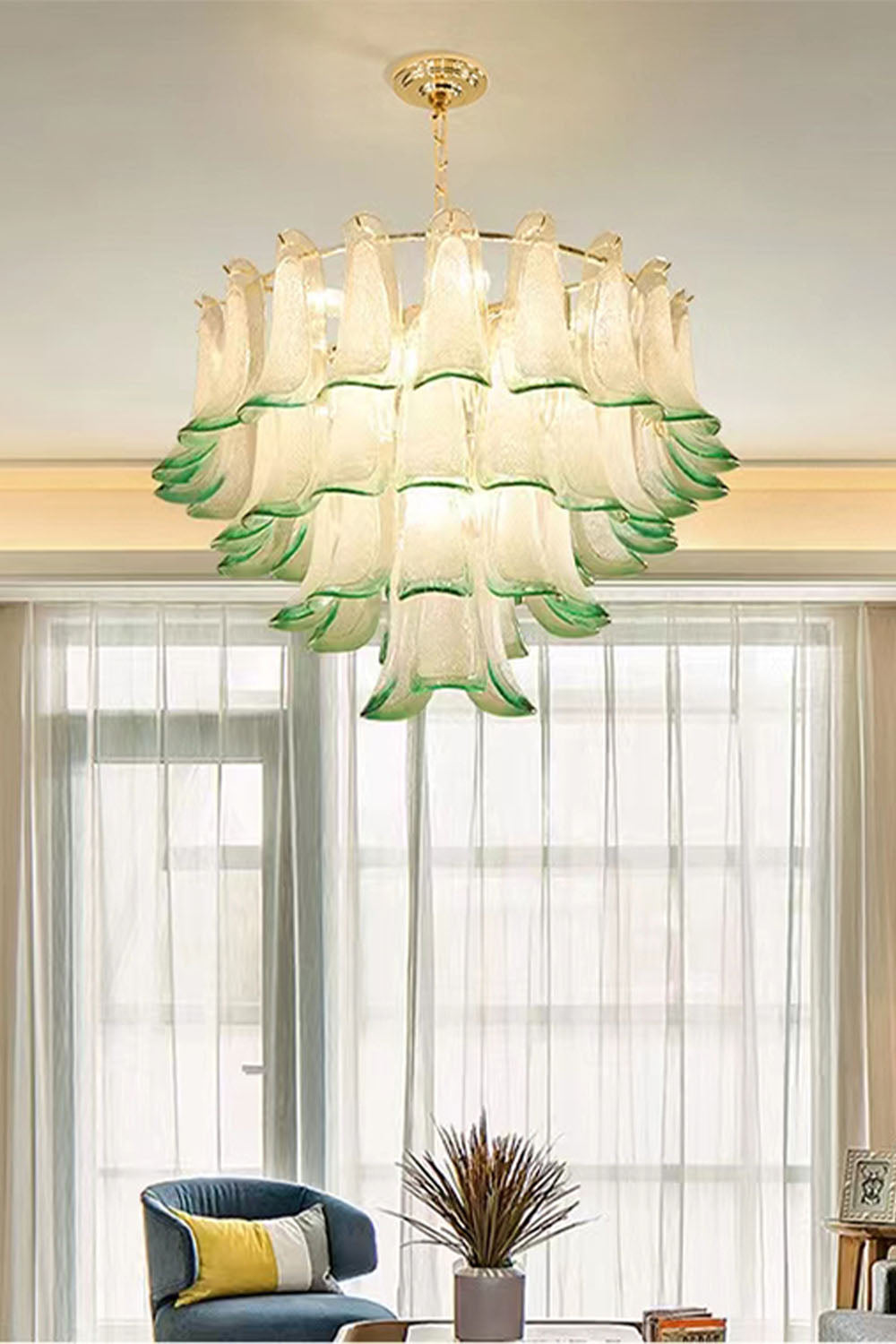 Vistosi-Style Glass Petal Chandelier - view 6 | everlamps