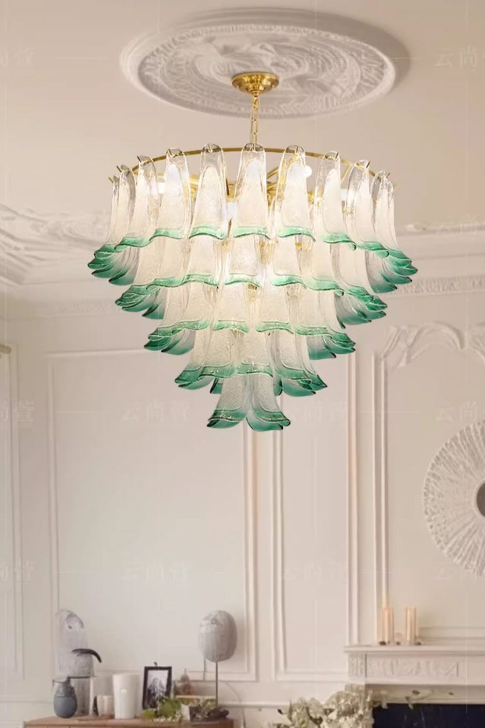 Vistosi-Style Glass Petal Chandelier - view 8 | everlamps