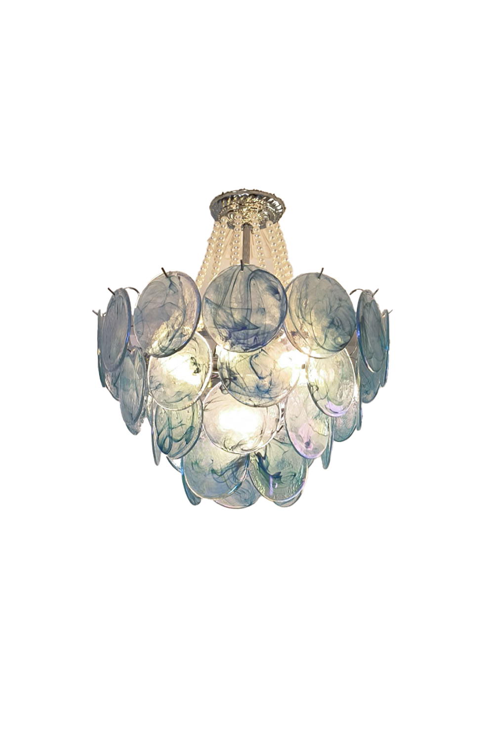 Vistosi Style Glass Pearl Disc Chandelier - view 11 | everlamps