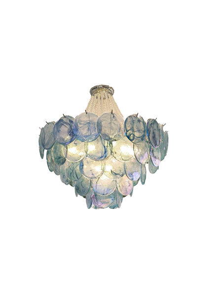 Vistosi Style Glass Pearl Disc Chandelier - view 12 | everlamps