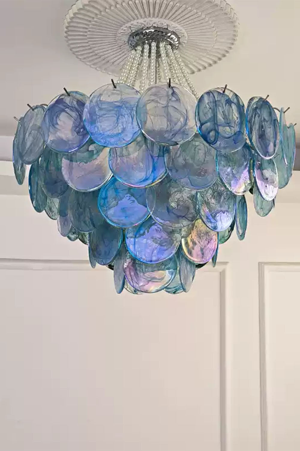 Vistosi Style Glass Pearl Disc Chandelier - view 5 | everlamps