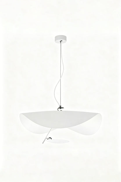 Voluta Horizon Metal Pendant Light | Metal | Straight-on view of the unlit white and gold wave pendant light on a clean background | Isolated shot | vexa lamps