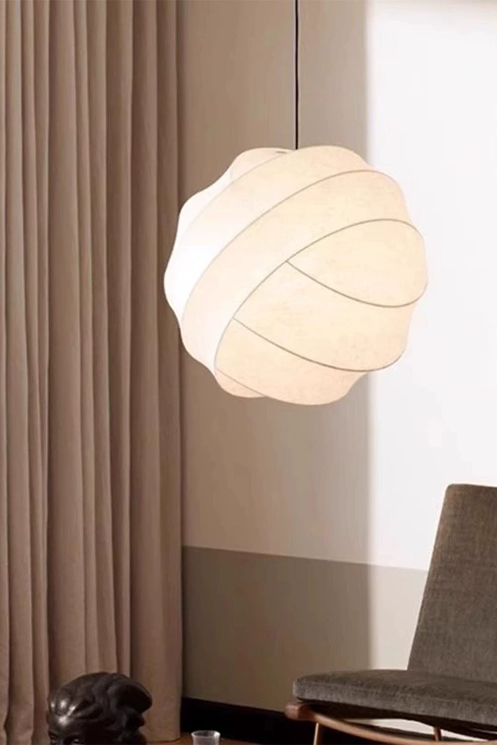 Wabi-Sabi Cocoon Shadow Pendant Light - view 8 | everlamps