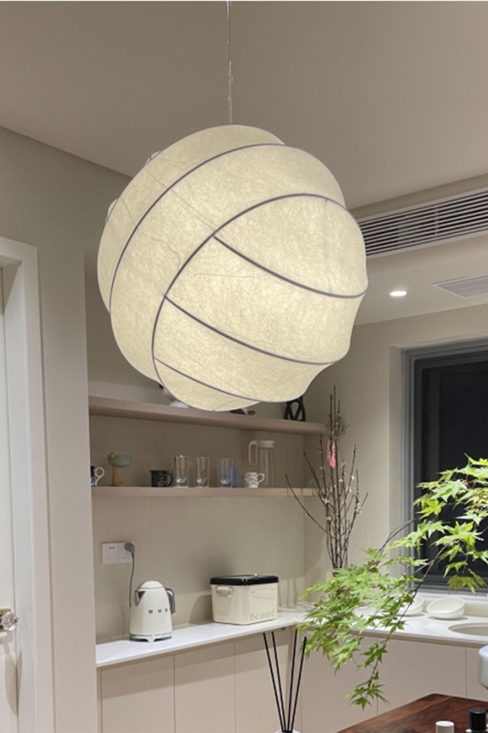 Wabi-Sabi Cocoon Shadow Pendant Light - view 3 | everlamps