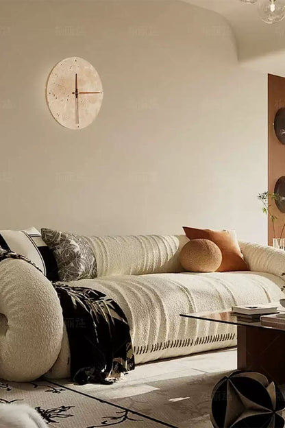 Wabi-Sabi Round Alarm Clock Wall Lamp - view 4 | everlamps