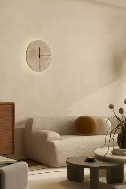 Wabi-Sabi Round Alarm Clock Wall Lamp - view 5 | everlamps