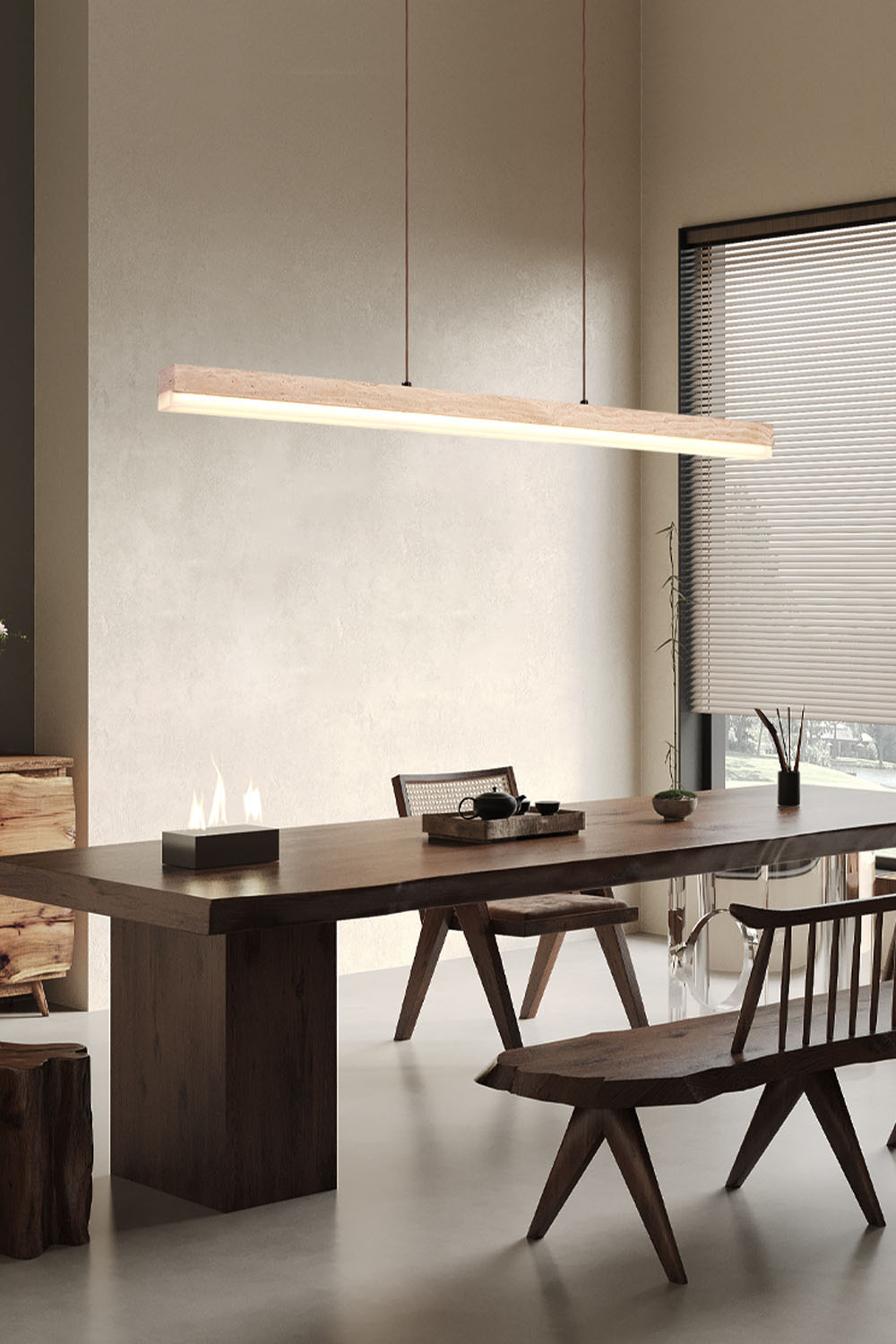 Wabi-sabi Minimalist Long Chandelier - view 2 | everlamps