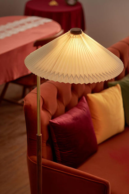 Walnut Brass Floor Lamp - everlamps