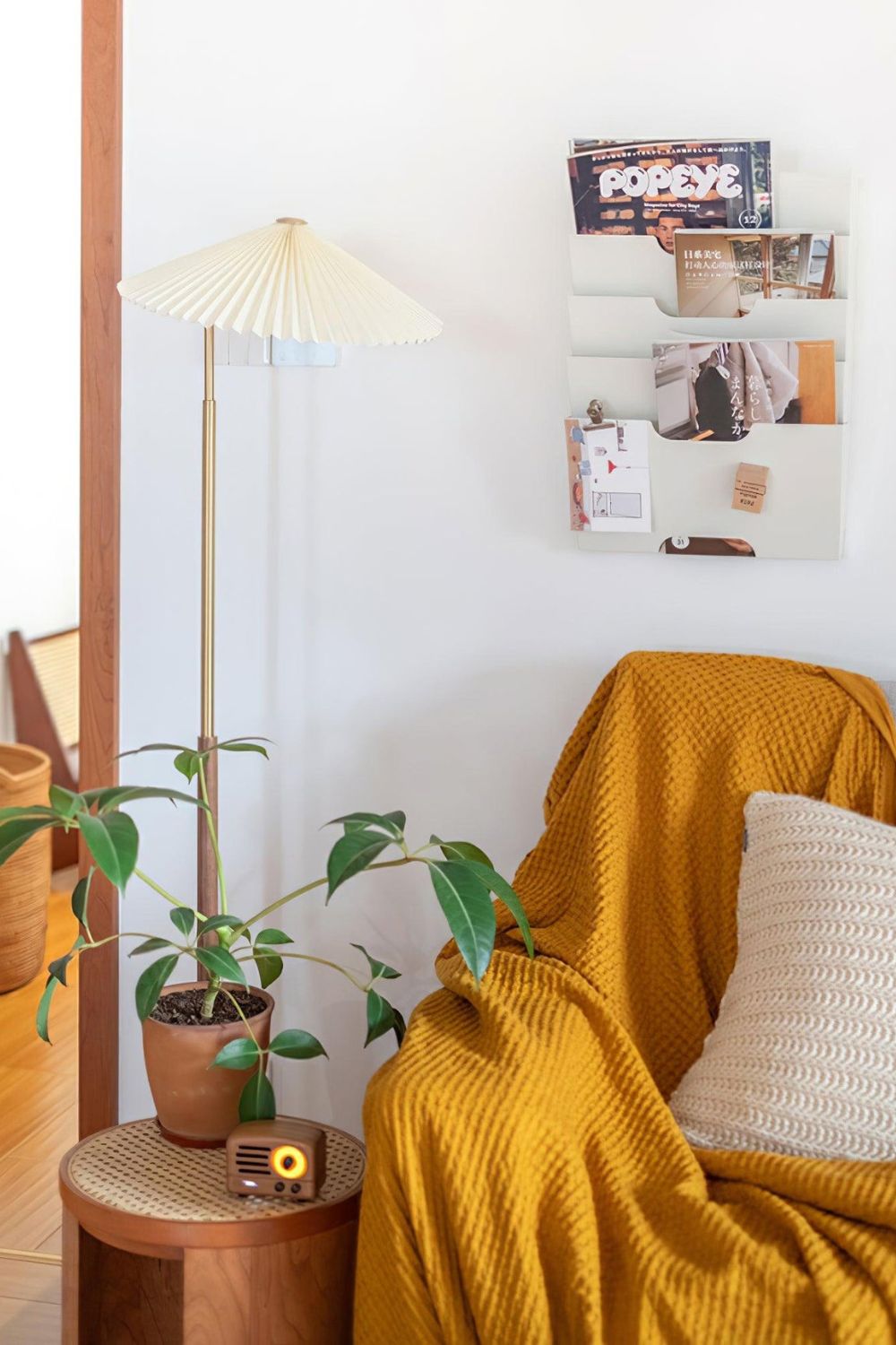 Walnut Brass Floor Lamp - everlamps