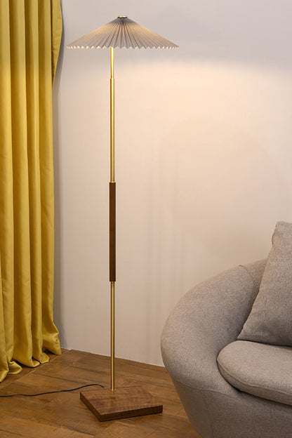 Walnut Brass Floor Lamp - view 3 | everlamps