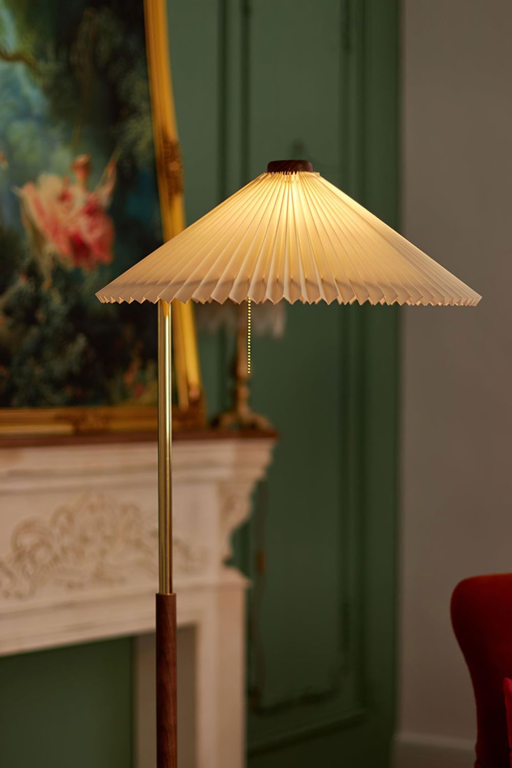 Walnut Brass Floor Lamp - everlamps