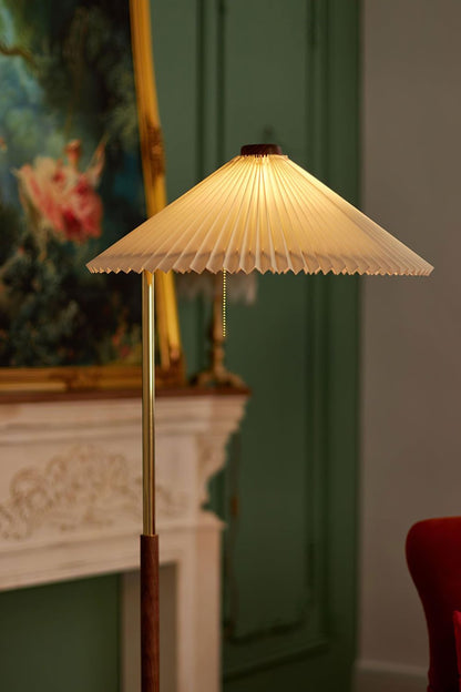 Walnut Brass Floor Lamp - everlamps