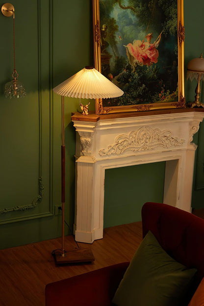 Walnut Brass Floor Lamp - everlamps