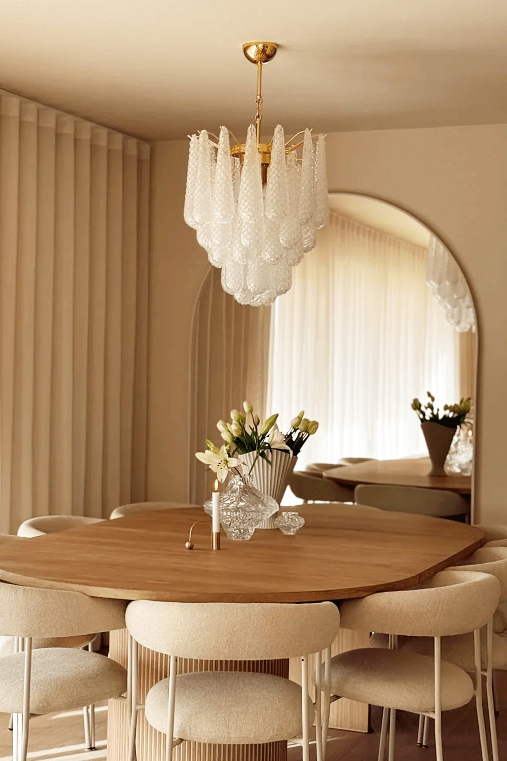 Water Drop Petal Art Glass Chandelier - view 2 | everlamps