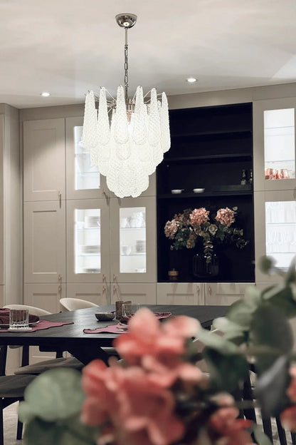 Water Drop Petal Art Glass Chandelier - view 9 | everlamps