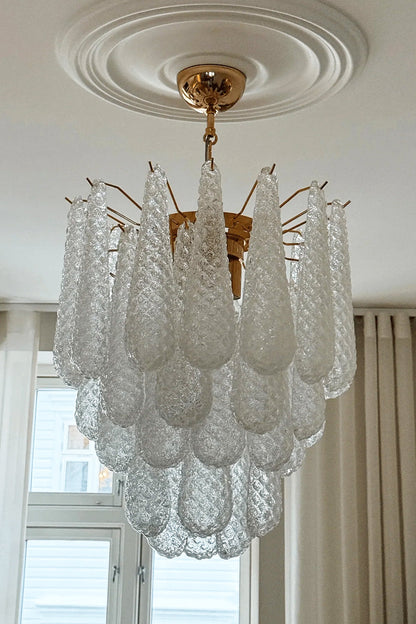 Water Drop Petal Art Glass Chandelier - view 6 | everlamps