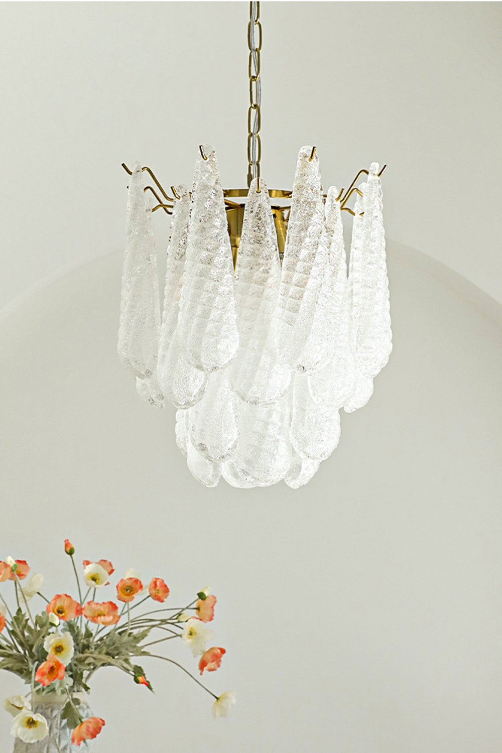 Water Drop Petal Art Glass Chandelier - view 5 | everlamps