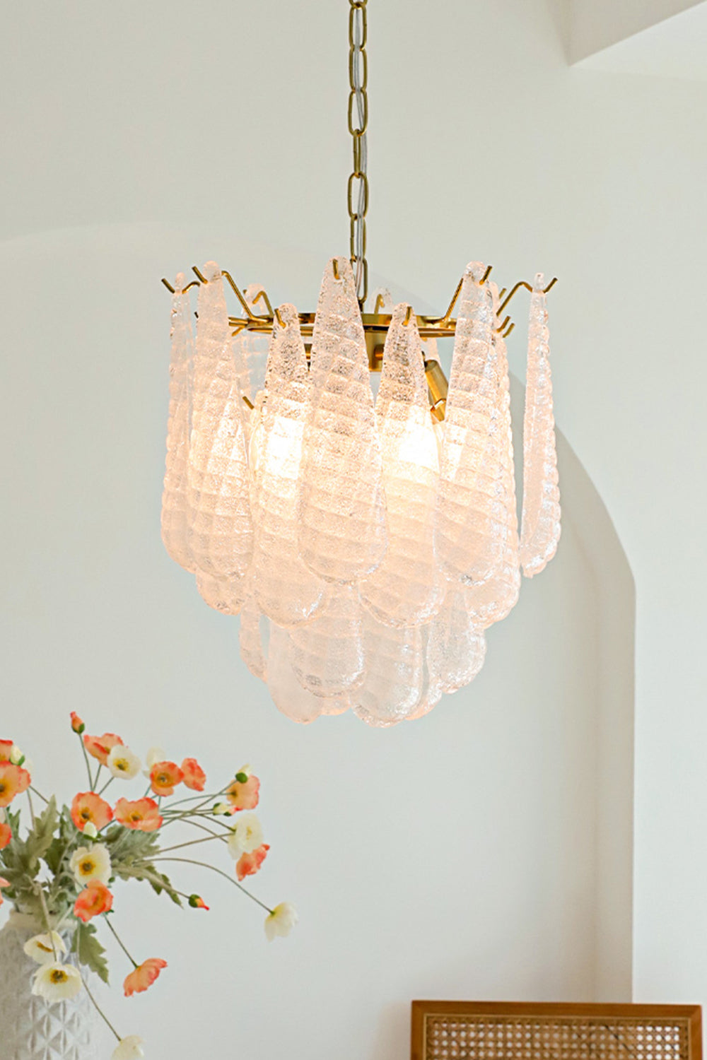 Water Drop Petal Art Glass Chandelier - view 4 | everlamps