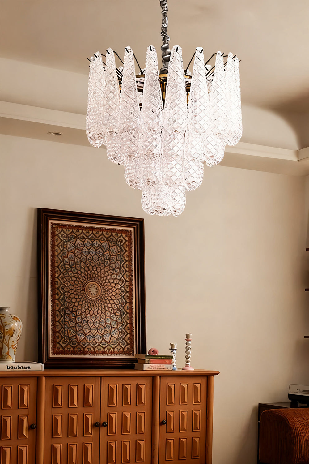 Water Drop Petal Art Glass Chandelier - view 11 | everlamps