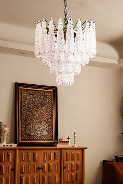 Water Drop Petal Art Glass Chandelier - view 11 | everlamps