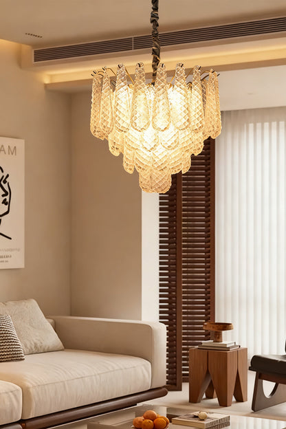 Water Drop Petal Art Glass Chandelier - view 12 | everlamps
