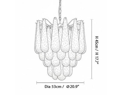 Water Drop Petal Art Glass Chandelier - view 28 | everlamps