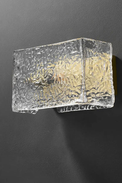 Water Pattern Glass Square Wall Sconce Lamp - everlamps