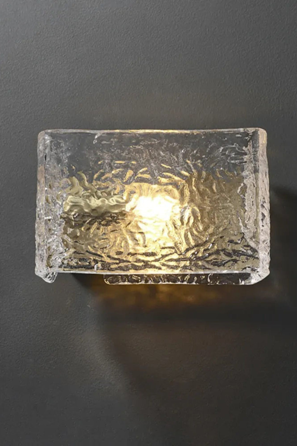 Water Pattern Glass Square Wall Sconce Lamp - everlamps