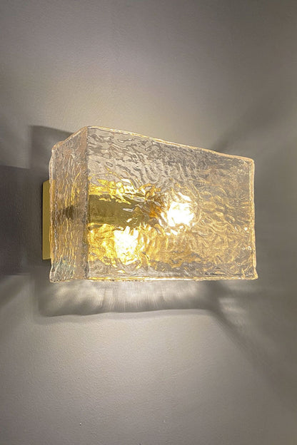 Water Pattern Glass Square Wall Sconce Lamp - everlamps