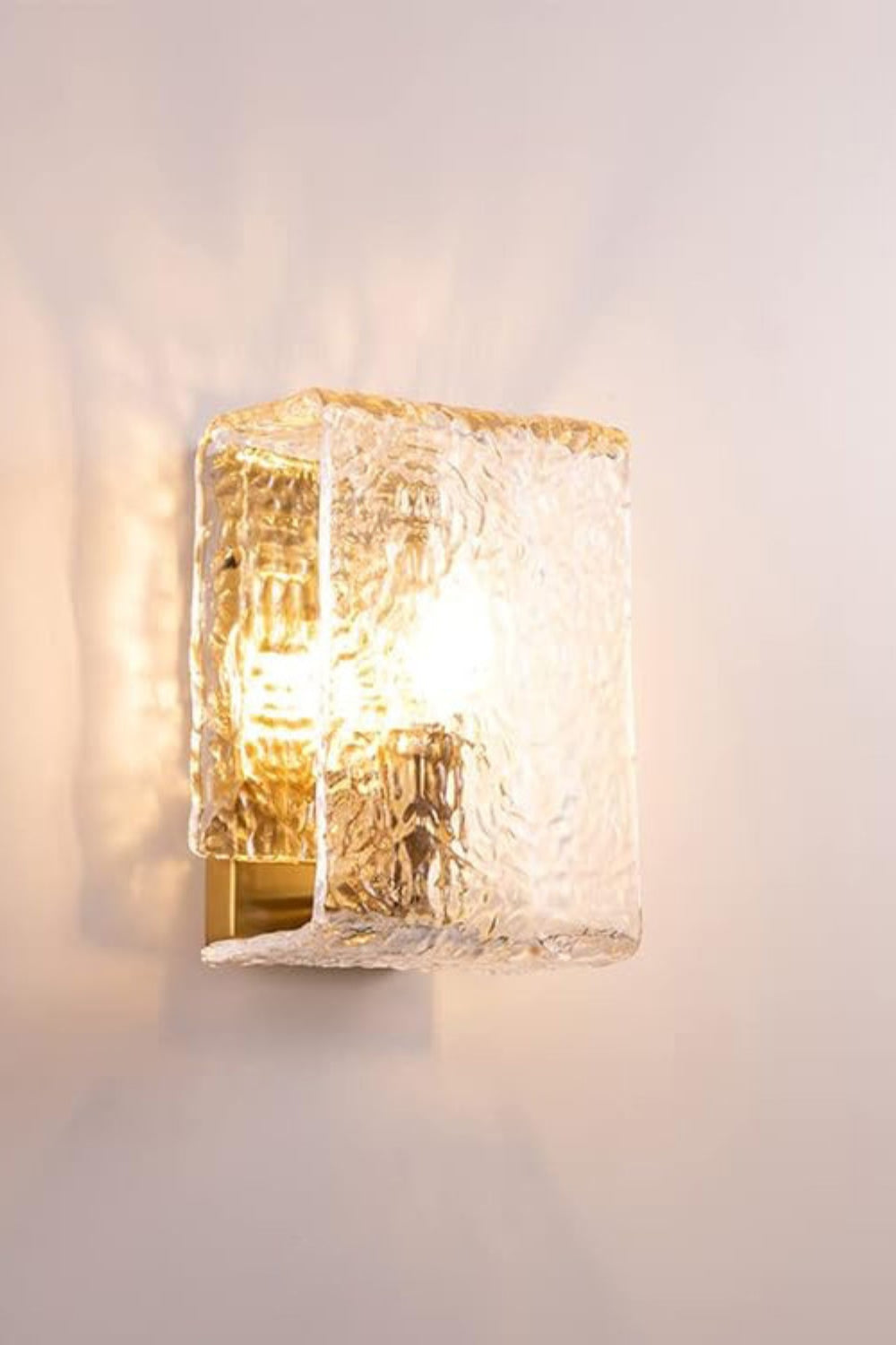 Water Pattern Glass Square Wall Sconce Lamp - everlamps