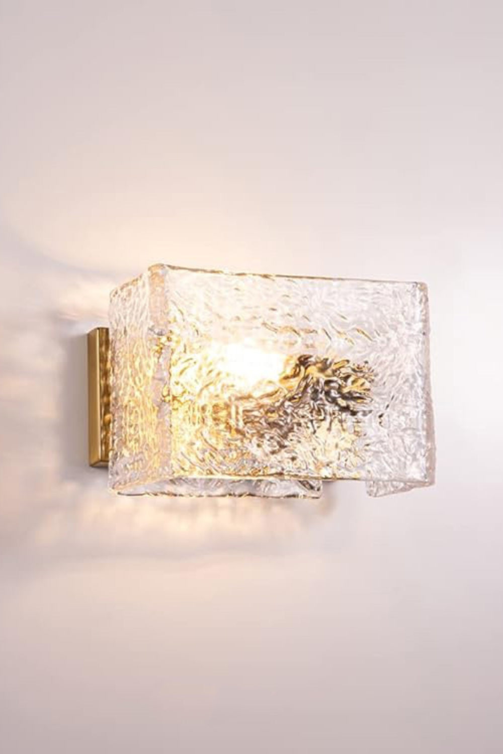 Water Pattern Glass Square Wall Sconce Lamp - everlamps