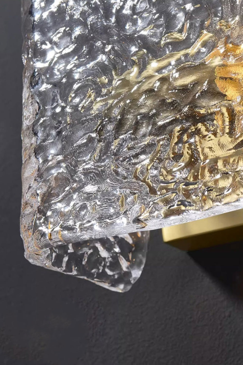 Water Pattern Glass Square Wall Sconce Lamp - everlamps