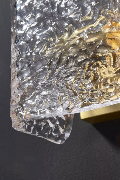 Water Pattern Glass Square Wall Sconce Lamp - everlamps