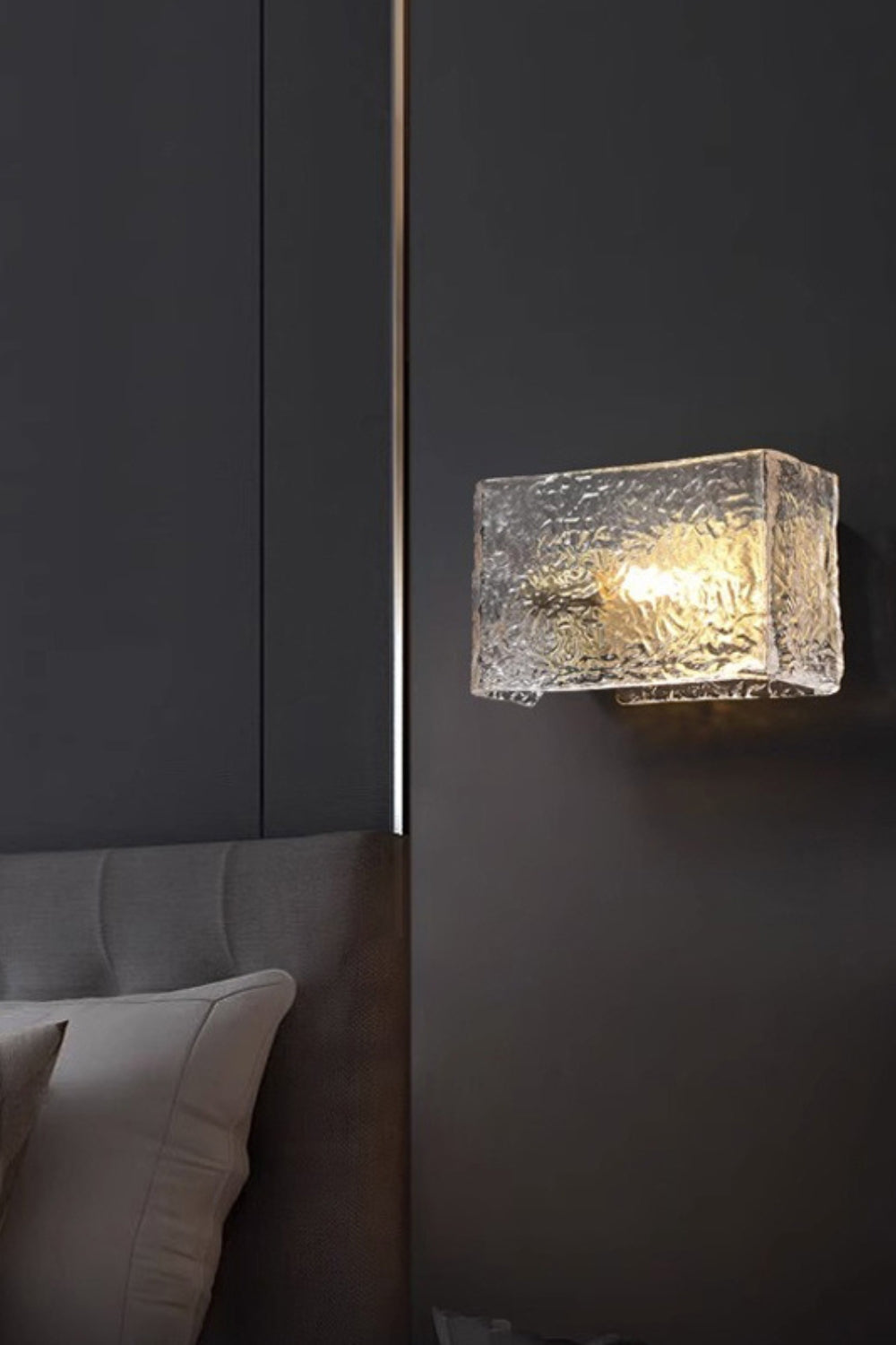 Water Pattern Glass Square Wall Sconce Lamp - everlamps