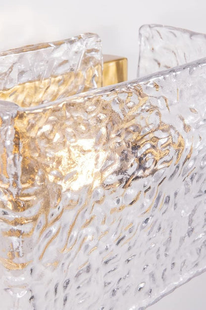 Water Pattern Glass Square Wall Sconce Lamp - everlamps